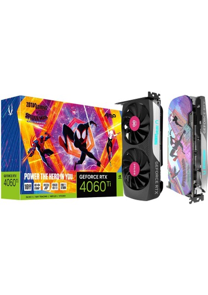 RTX4060 Ti Amp Spıderman Nvidia 16GB GDDR6 128Bit Ekran Kartı ZT-D40620F-10SMP