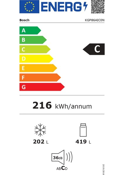 KGP86AIC0N 621 LT No-Frost Kombi Tipi Buzdolabı