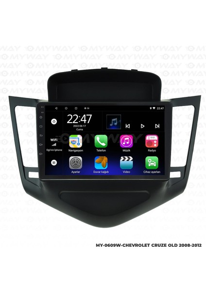 Chevrolet Cruze Android 12 Multimedya Carplay 2gb RAM+32GB HDD Navigasyon Ekran