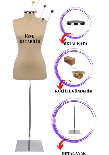 38 Beden Full Iğne Batabilen Yüksek Kalite Prova Mankeni Terzi Mankeni