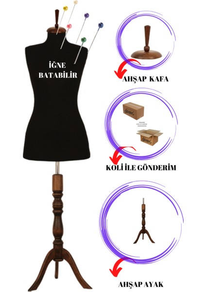 38 Beden Full Iğne Batabilen Yüksek Kalite Prova Mankeni Terzi Mankeni