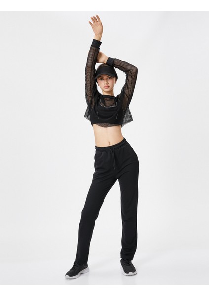 Düz Paça Eşofman Altı Beli Bağcıklı Cepli