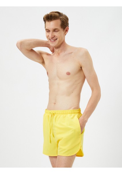 Mayo Şort Kısa Beli Bağcıklı Cepli