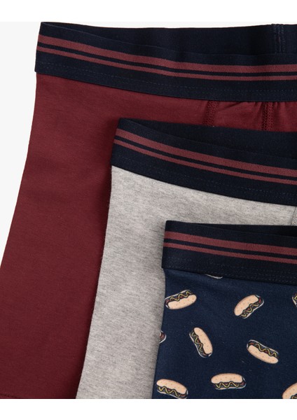 3'lü Boxer Seti Çok Renkli Baskılı modelleri