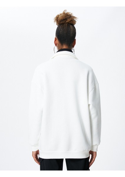 Polo Yaka Sweatshirt Kanguru Cep Detaylı Uzun Kollu