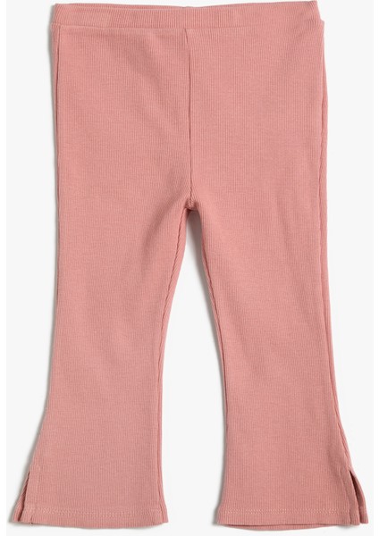 Basic İspanyol Paça Tayt Fitilli Pamuklu