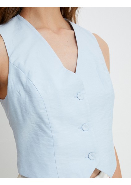 Melis Ağazat x Koton - Düğmeli V Yaka Yelek indirimleri