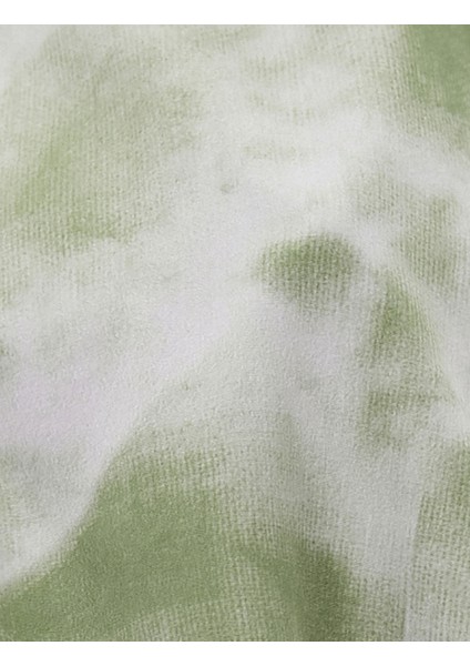 Paraşüt Crop Bluz Kolsuz Batik Desenli Yuvarlak Yaka