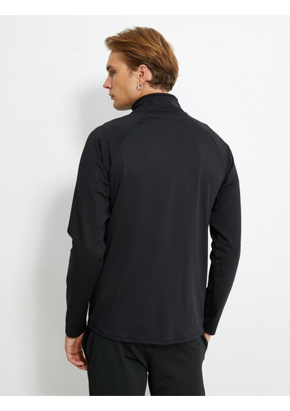 Spor Sweatshirt Dik Yaka Fermuarlı Uzun Kollu fiyatları