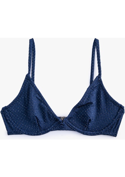 Simli Bikini Üstü Balenli Ince Askılı