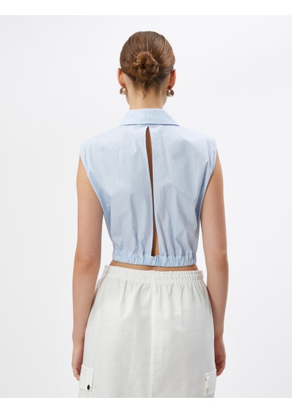 Crop Gömlek Pencere Detaylı Kolsuz Pamuklu fırsatları