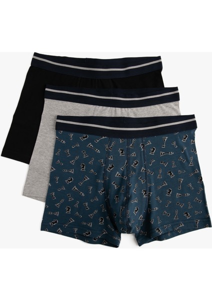 3'lü Boxer Seti Oyun Baskılı Çok Renkli