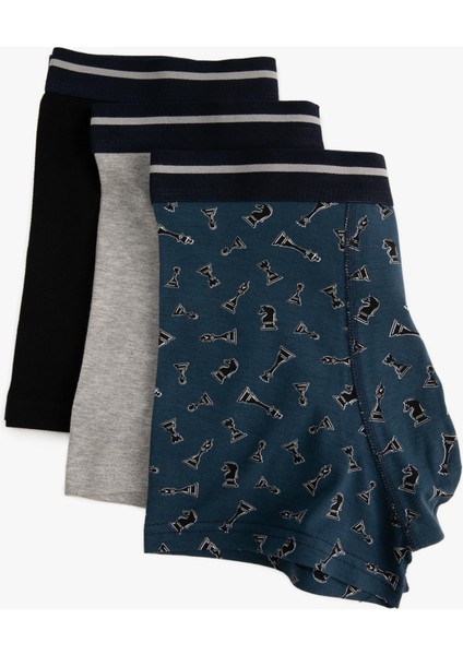 3'lü Boxer Seti Oyun Baskılı Çok Renkli fiyatları