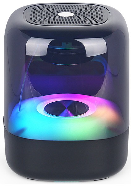 Bluetooth Hoparlör Kablosuz Küçük Hoparlör Mini Şeffaf Aydınlık Renkli Gece Lambası Başucu Lambası Ses (Yurt Dışından)