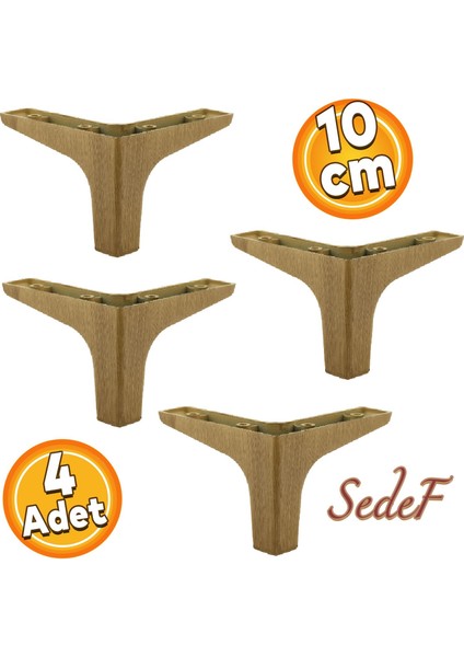 Sedef Lüks Mobilya Kanepe Sehpa Tv Ünitesi Koltuk Ayağı 10 cm Açık Ceviz Ayakları (4 Adet)