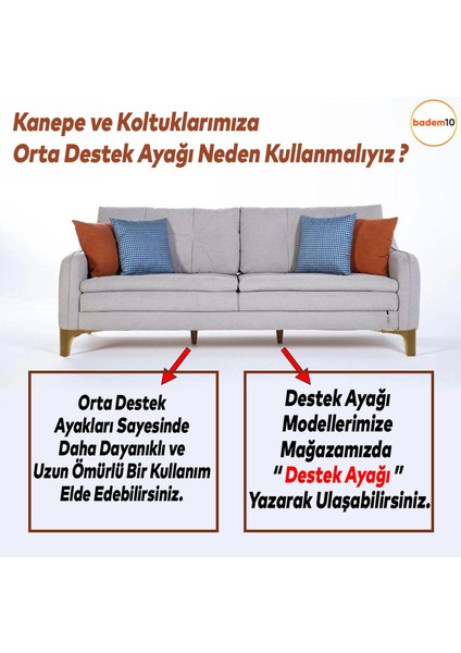 Sedef Lüks Mobilya Kanepe Sehpa Tv Ünitesi Koltuk Ayağı 10 cm Açık Ceviz Ayakları (4 Adet)