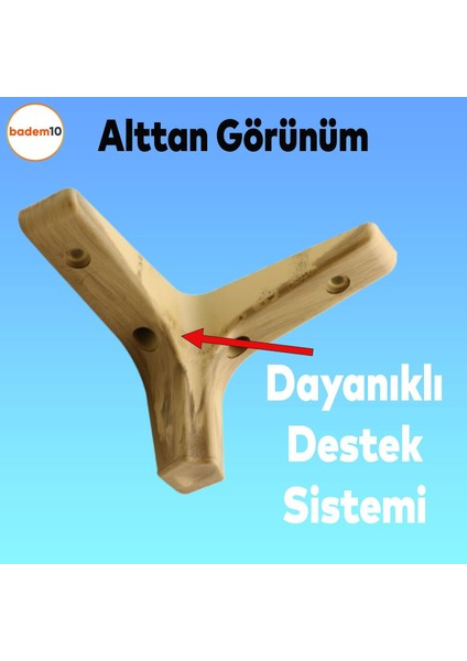 Sedef Lüks Mobilya Kanepe Sehpa Tv Ünitesi Koltuk Ayağı 10 cm Açık Ceviz Ayakları (4 Adet)