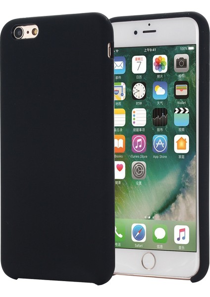 Apple iPhone 6s/6 Için Iyi Koruma Yumuşak Cep Telefonu Kaplama Kenar Sarılı Sıvı Silikon Kılıf Black (Yurt Dışından)