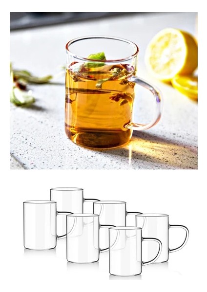 Isıya Dayanıklı Cam Bardak Termisil Kupa 200 ml 6'lı
