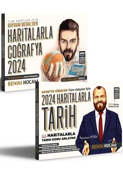 Benim Hocam Yayınları  2024 KPSS Haritalarla Tarih ve Coğrafya Seti