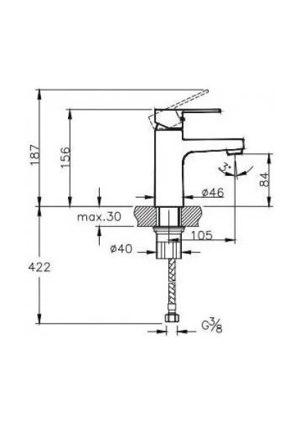 Nora S Lavabo Bataryası Krom A42878