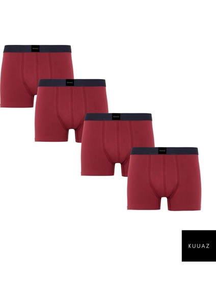 4'lü Bordo Erkek Boxer
