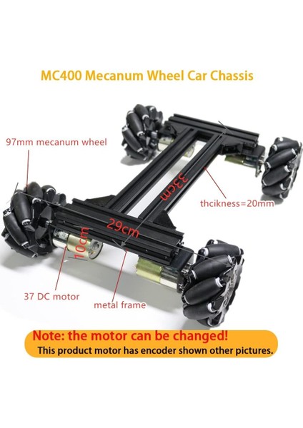Mecanum Wheel 4WD Metal Robot Araba Şasi Öğrenme Kiti fiyatları