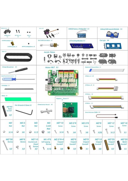 Rasptank Akıllı Robot Kiti - Raspberry Pi ile Uyumlu