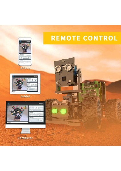 Mars Rover Picar-B Robot Kiti - Raspberry Pi ile Uyumlu