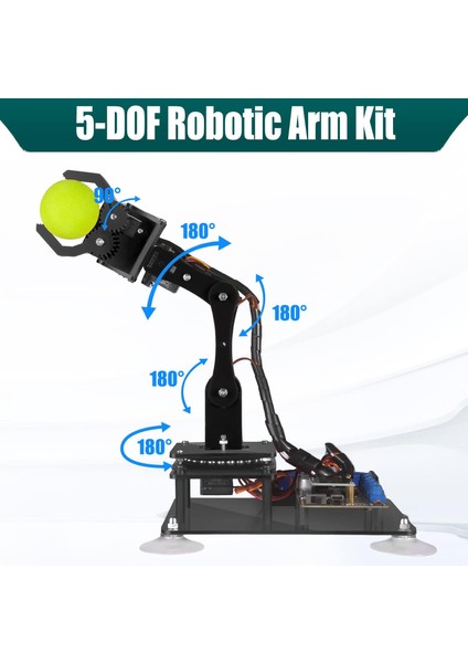 5-Dof Robot Oyuncaklar Kol Kiti 5AXIS Robotik - Mavi