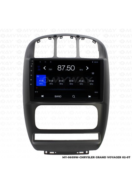 Chrysler Grand Voyager Android 12 Multimedya Carplay 2gb RAM+32GB HDD Navigasyon Ekran