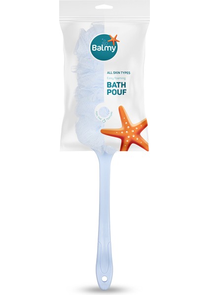 Naturel Saplı Banyo Lifi Mavi