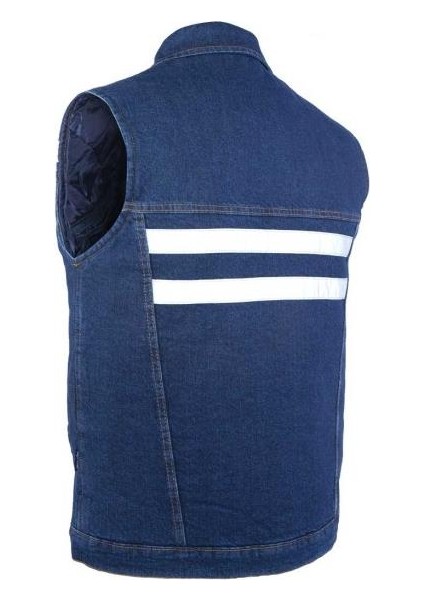 Kot Iş Takımı Likralı Kot Pantolon ve Reflektörlü Kapitoneli Iş Yeleği Kışlık Myform Marka 9129-2150