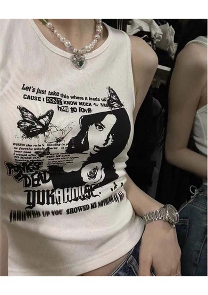 Beyaz Yukahouse Askılı Kadın T-Shirt fiyatları