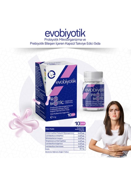 Evobiyotik Probiyotik & Prebiyotik 10 Kapsül fırsatları