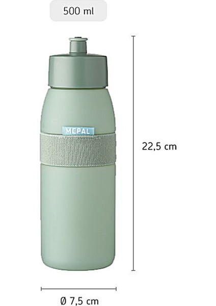 Sports Bottle Ellipse Sporcu Su Şişesi 500 Ml - Nordic Denim