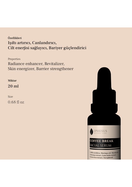 - Coffee Break Facial Serum, Aydınlatıcı ve Canlandırıcı Serum fiyatları