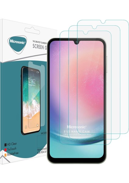 Samsung Galaxy A24 Screen Protector Nano Glass Cam Ekran Koruyucu (3`lü Paket)