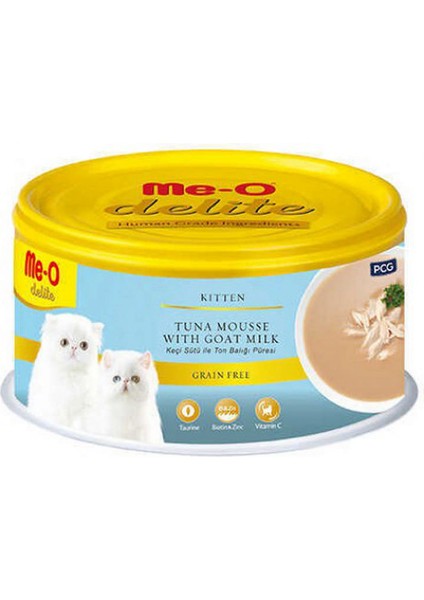 TR5CKC0880 Me-O Delite Keçi Sütü & Ton Balığı Püresi Kedi Konserve Yaş Mama 80GR (24 Adet)