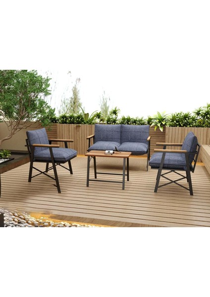 Bella Balkon Cafe Bahçe Takımı Metal Koltuk Takımı Bahçe Mobilyası Çay Seti 2+1+1+Sehpa fiyatları