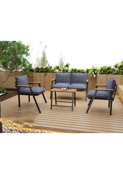 Bella Balkon Cafe Bahçe Takımı Metal Koltuk Takımı Bahçe Mobilyası Çay Seti 2+1+1+Sehpa modelleri