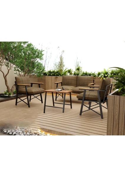 Bella Balkon Cafe Bahçe Takımı Metal Koltuk Takımı Bahçe Mobilyası Çay Seti 2+1+1+Sehpa modelleri