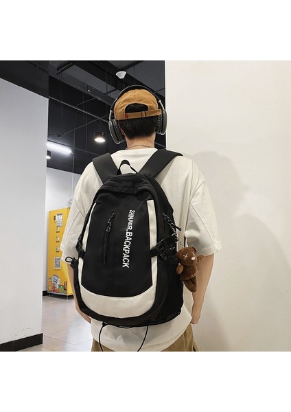 Yeni Unisex Sırt Çantası Moda Rahat Sırt Çantası Büyük Kapasiteli Aşınmaya Dayanıklı Üniversite Öğrencisi Okul Çantası (Yurt Dışından) fiyatları