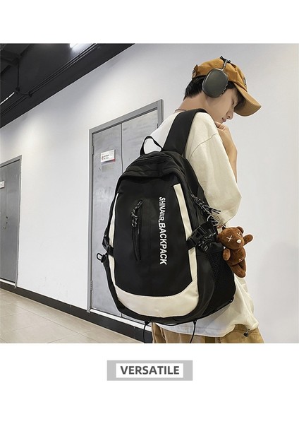 Yeni Unisex Sırt Çantası Moda Rahat Sırt Çantası Büyük Kapasiteli Aşınmaya Dayanıklı Üniversite Öğrencisi Okul Çantası (Yurt Dışından) fırsatları