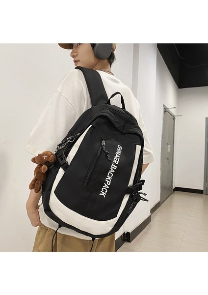 Yeni Unisex Sırt Çantası Moda Rahat Sırt Çantası Büyük Kapasiteli Aşınmaya Dayanıklı Üniversite Öğrencisi Okul Çantası (Yurt Dışından) indirimleri