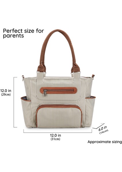 Anne Çantası Çanta Çok Fonksiyonlu Büyük Kapasiteli Anne Çantası Anne ve Bebek Çizgili Dışarı Çıkan El Çantası (Yurt Dışından) fiyatları