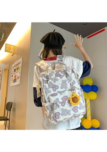 Schoolbag Kızlar Ins Japon Ilkokul Öğrencileri Ortaokul Öğrencileri Yüksek Değerli Omuz Çantası Ruiying Karikatür Ayı Rahat Sırt Çantası (Yurt Dışından)