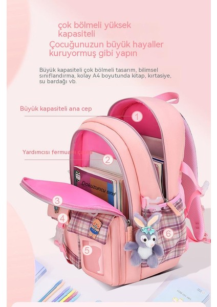 Ilkokul Kızları Için Yeni Okul Çantaları, 4-9. Sınıf Kız Çocukları, Çizgi Film Sevimli Çocuk Sırt Çantası, Hafif ve Yükü Azaltan Öğrenci Okul Çantası (Yurt Dışından)