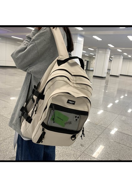 Trendy Cool Retro Takım Sırt Çantası Lise Erkek Üniversite Öğrencisi Okul Çantası Kadın Sırt Çantası (Yurt Dışından) fiyatları