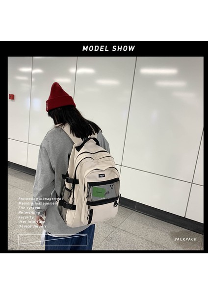 Trendy Cool Retro Takım Sırt Çantası Lise Erkek Üniversite Öğrencisi Okul Çantası Kadın Sırt Çantası (Yurt Dışından) fırsatları